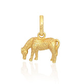 A gold-plated sterling silver charm in the shape of a pony, displayed against a white background.